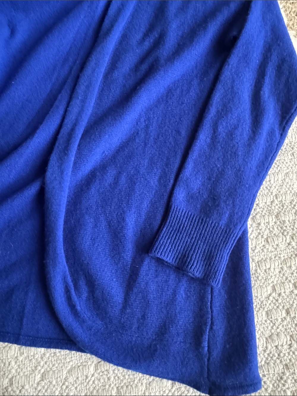 Neiman Marcus Cashmere Royal Blue Open-Front Cardigan Sweater - Picture 8 of 8